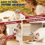 Close up of creamy texture of Pawmate tuna and duck cat treat