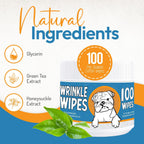 Hypoallergenic dog cleaning pads with honeysuckle extract for pugs and frenchies