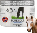 Pure Sole Bug Off Balm front view of the eight ounce tin showing natural insect repellent labeling for horses