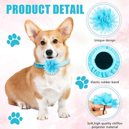 Sadnyy pet grooming bows back view highlighting the durable elastic band attachment mechanism.