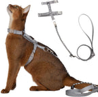 Cat Harness and Leash Set - Green Lightweight Soft Kitten Harness Escape Proof, Adjustable Travel Pet Harness for WalkingEasy Control Comfortable Outdoor (Green, One Size Fits All) - Image 14