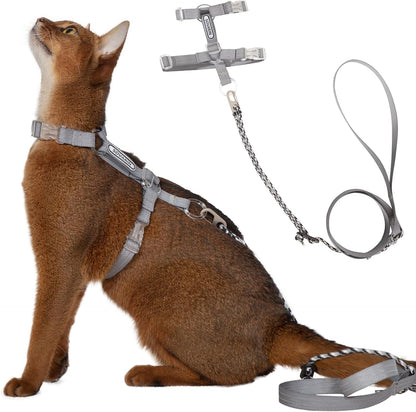 Cat Harness and Leash Set - Green Lightweight Soft Kitten Harness Escape Proof, Adjustable Travel Pet Harness for WalkingEasy Control Comfortable Outdoor (Green, One Size Fits All) - Image 14