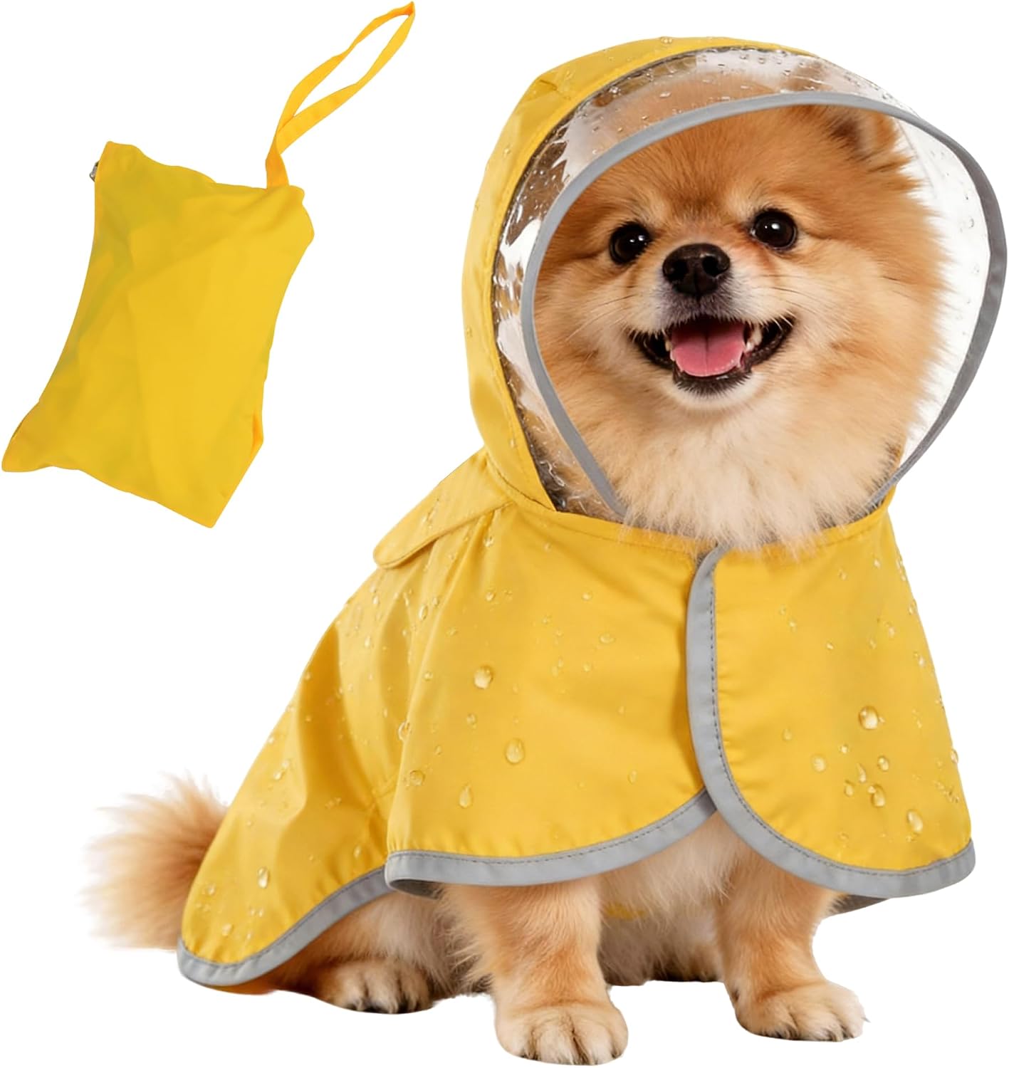 Premium imported dog rain gear with waterproof leash hole functionality