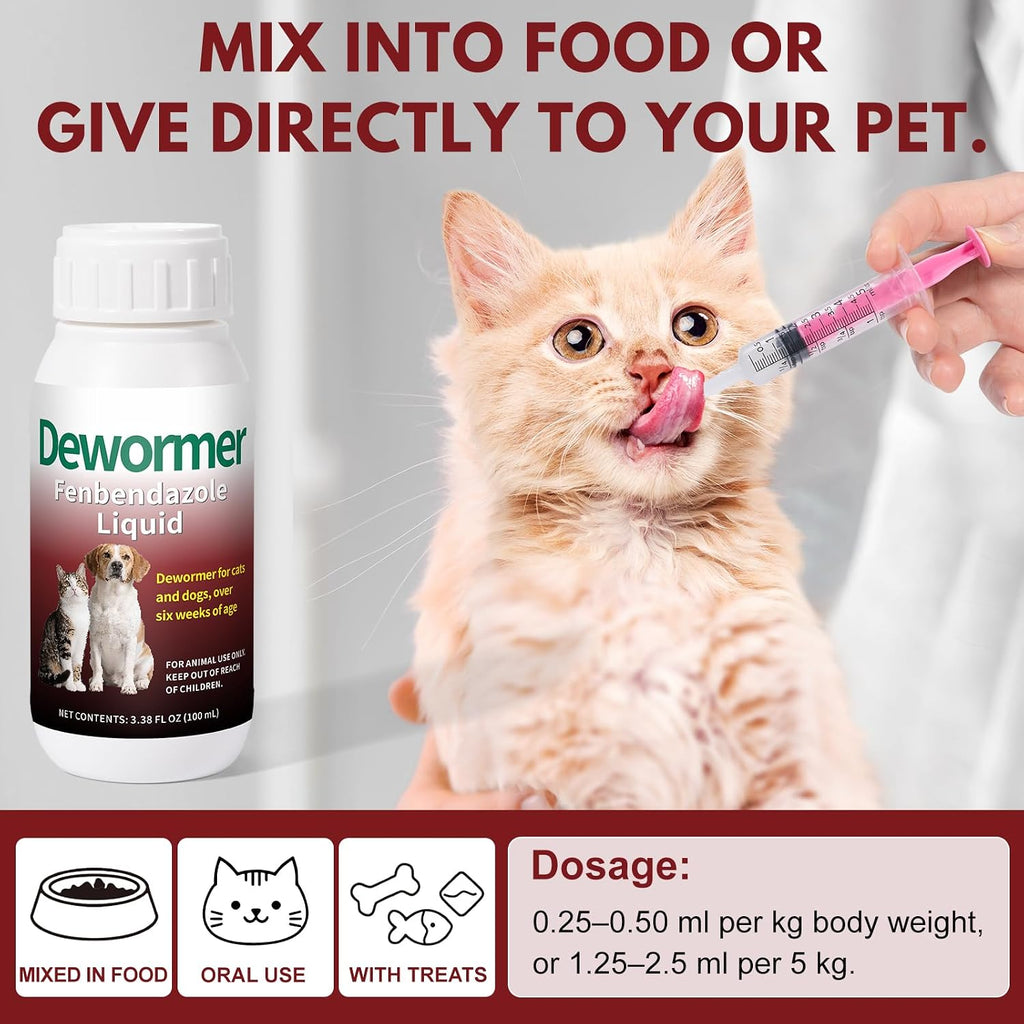 Fenbendazole suspension for roundworms hookworms and tapeworms