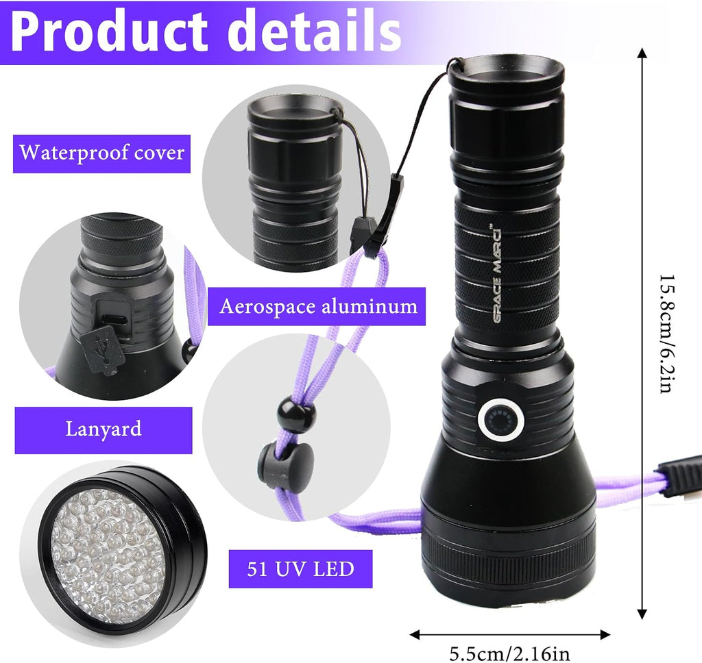 Rechargeable 395nm UV torch being used for resin curing during a DIY craft project
