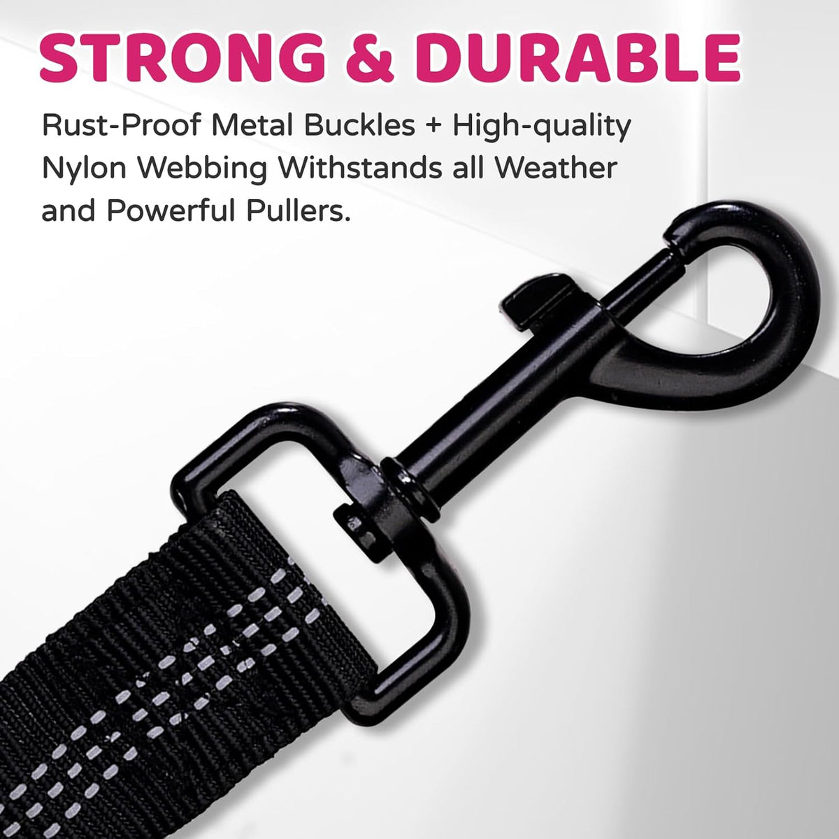 Heavy duty zinc alloy snap clips attaching to pet harness rings