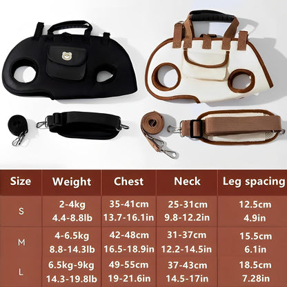Gitekain medium dog outing sling highlighting ergonomic chest support