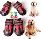 CovertSafe non-slip waterproof dog boots front view in black and red