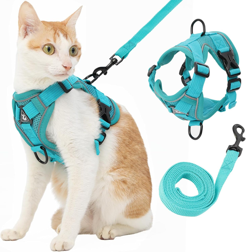 Cat Harness and Leash, Reflective Cat Harness Escape Proof for Walking, Adjustable Kitten Harness and Leash Set, 4 Buckles Easy Control Breathable Cat Vest Harness for All Types of Cats - Image 10