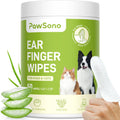 PawSono Ear Finger Wipes 50 count container front view