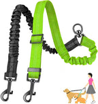 Double Leash for Two Dogs, 2-in-1 No Tangle Design with Bungee Shock Absorber & Adjustable Strap for Walking, Running, Training (Purple) - Image 9