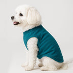 Soft breathable summer puppy clothes pack in cyan and dark green.