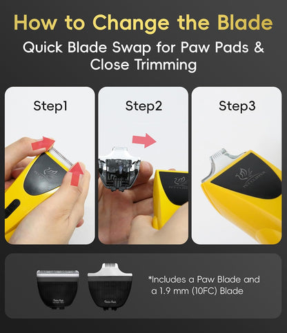 Fenice Peak low noise cat clipper kit accessories for paw pad and face trimming