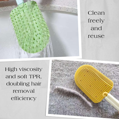 Generic pet hair removal tool showing double sided silicone scraping teeth