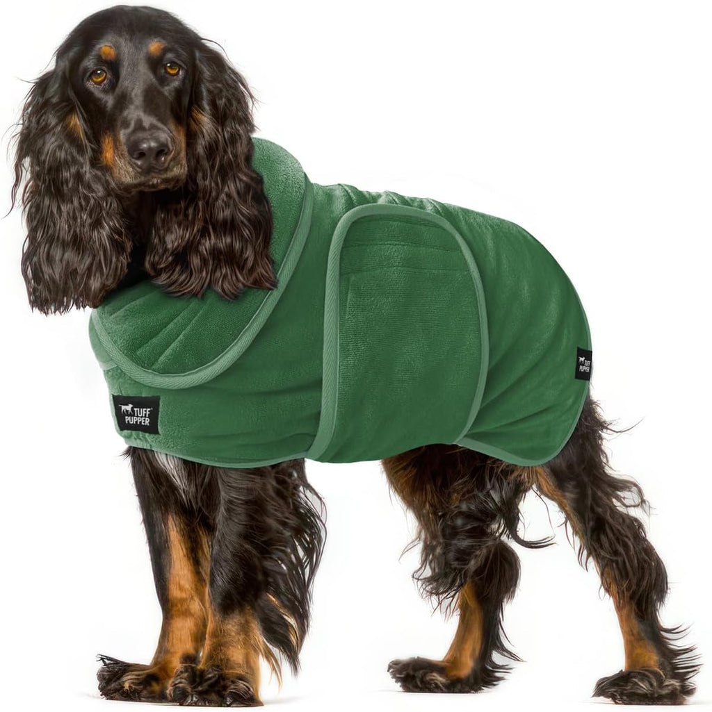 Tuff Pupper Fast Drying Dog Bath Robe | 800 GSM Plush Dog Towel Bathrobe/Dressing Gown | Super Absorbent Pet/Puppy Bathrobe | Adjustable Hood & Belly Strap | Super Soft | Fast Drying (Giant, Gray) - Image 15