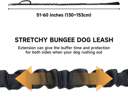 Excellent Elite Spanker military elastic pet leash close-up of the shock absorbing bungee section