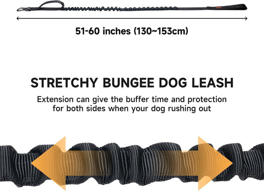 Excellent Elite Spanker military elastic pet leash close-up of the shock absorbing bungee section