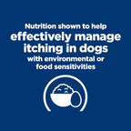 Hill's dog food for environmental and food sensitivities product packaging close up