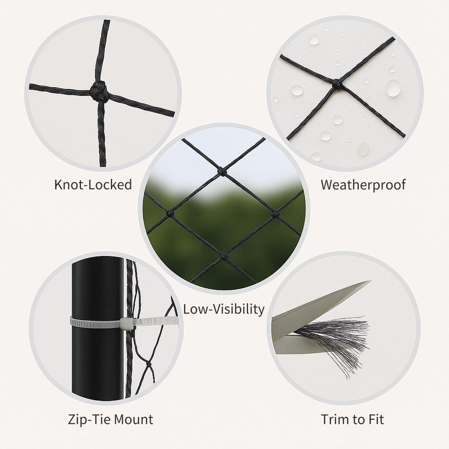 Durable nylon mesh netting for patio safety