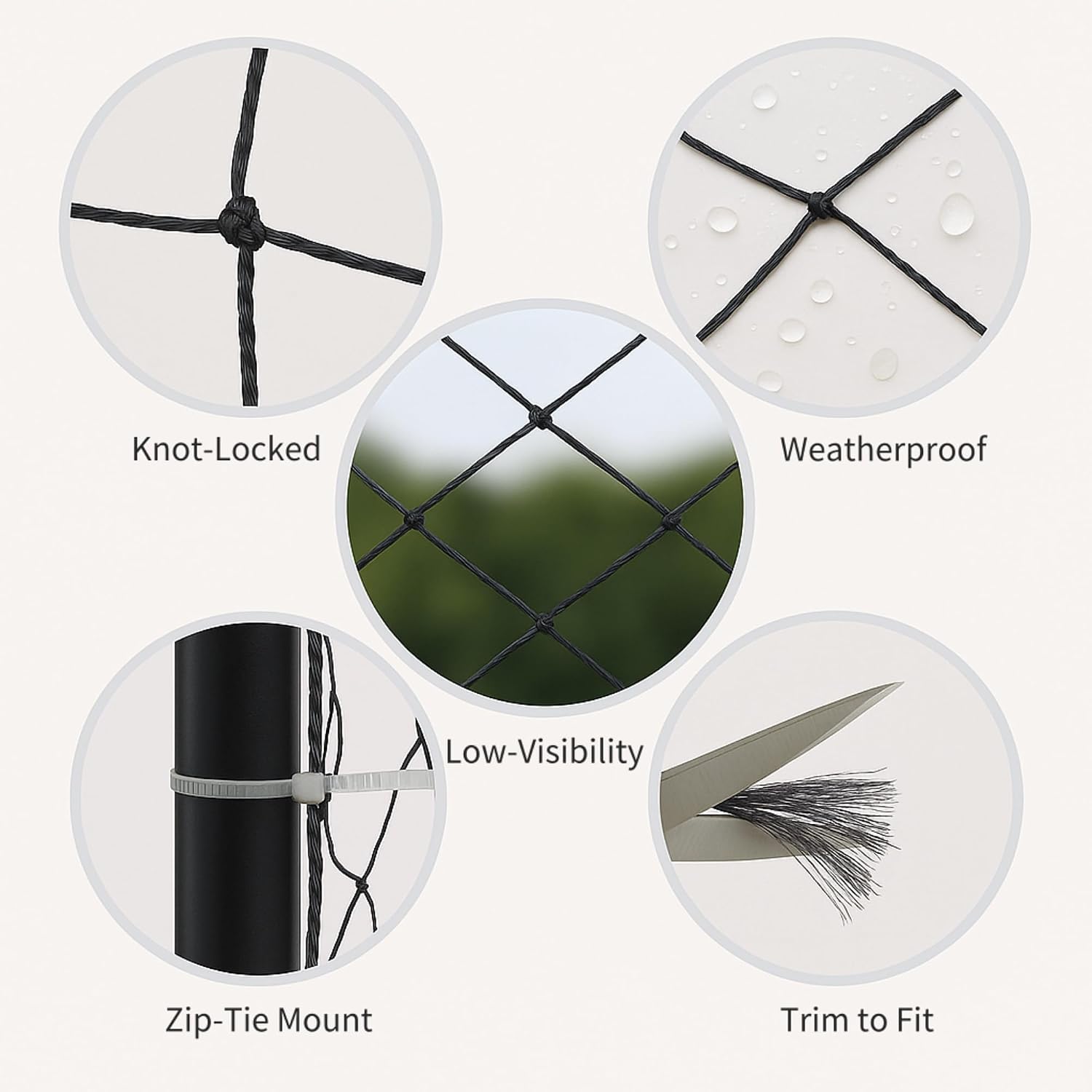 Durable nylon mesh netting for patio safety