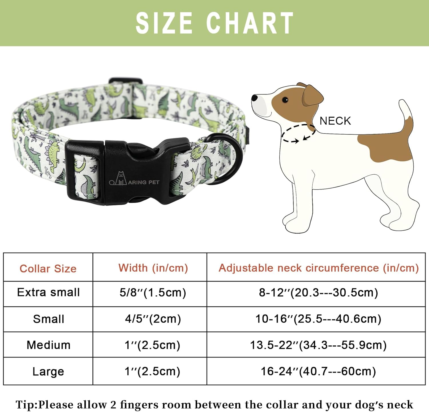Aring Pet dinosaur collar for small breeds