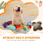 QTwoof interactive small dog toys being compressed to demonstrate the auditory stimulation of the vocalizer.