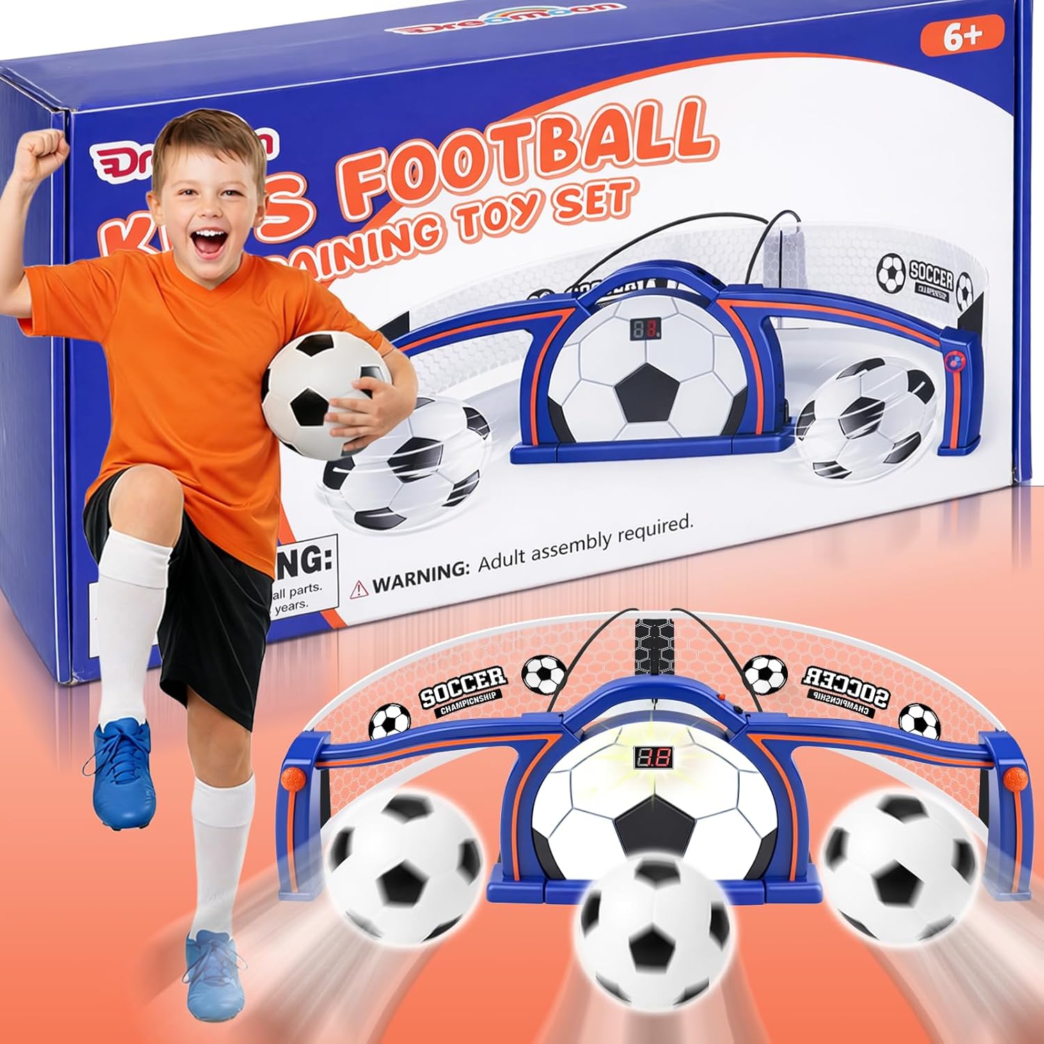 Dreamon Kids Soccer Trainer interactive indoor goal set front view