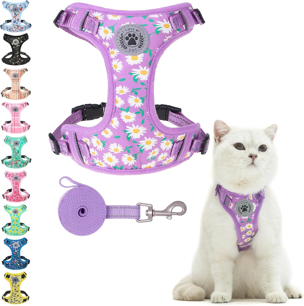 Beautyzoo breathable mesh no choke cat harness flat layout