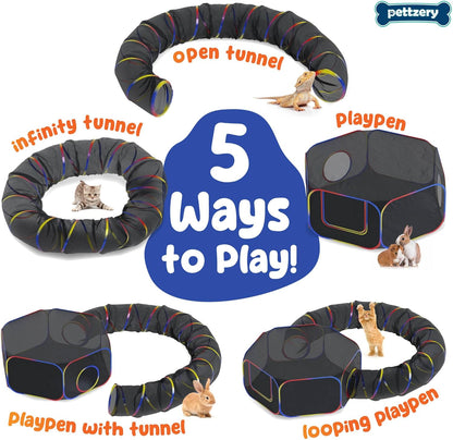 Foldable outside cat playpen made from durable Oxford cloth and mesh
