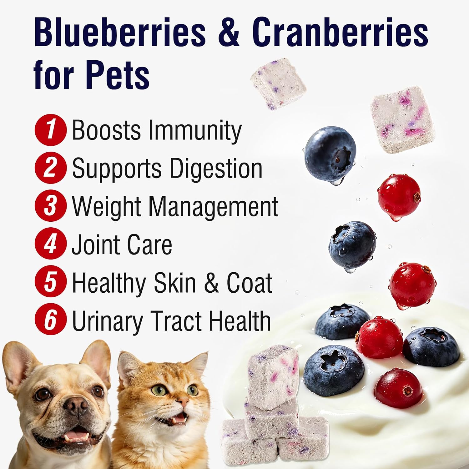 Healthy freeze dried yogurt treats for cats and dogs in 3.5 ounce container