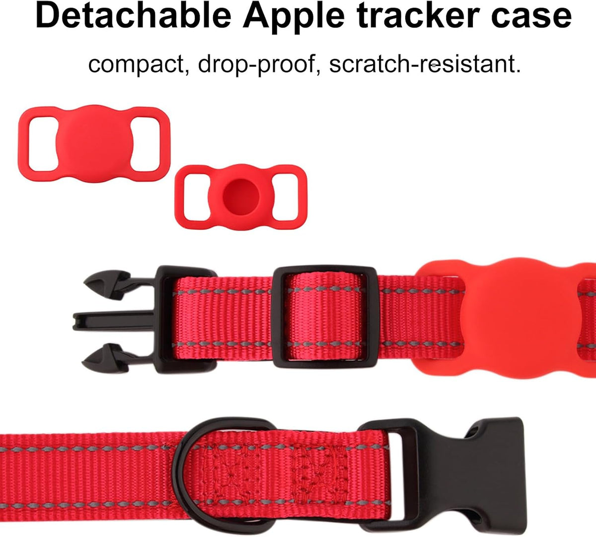 CHRYMPETIC custom embroidered nylon pet collar with silicone tracking holder