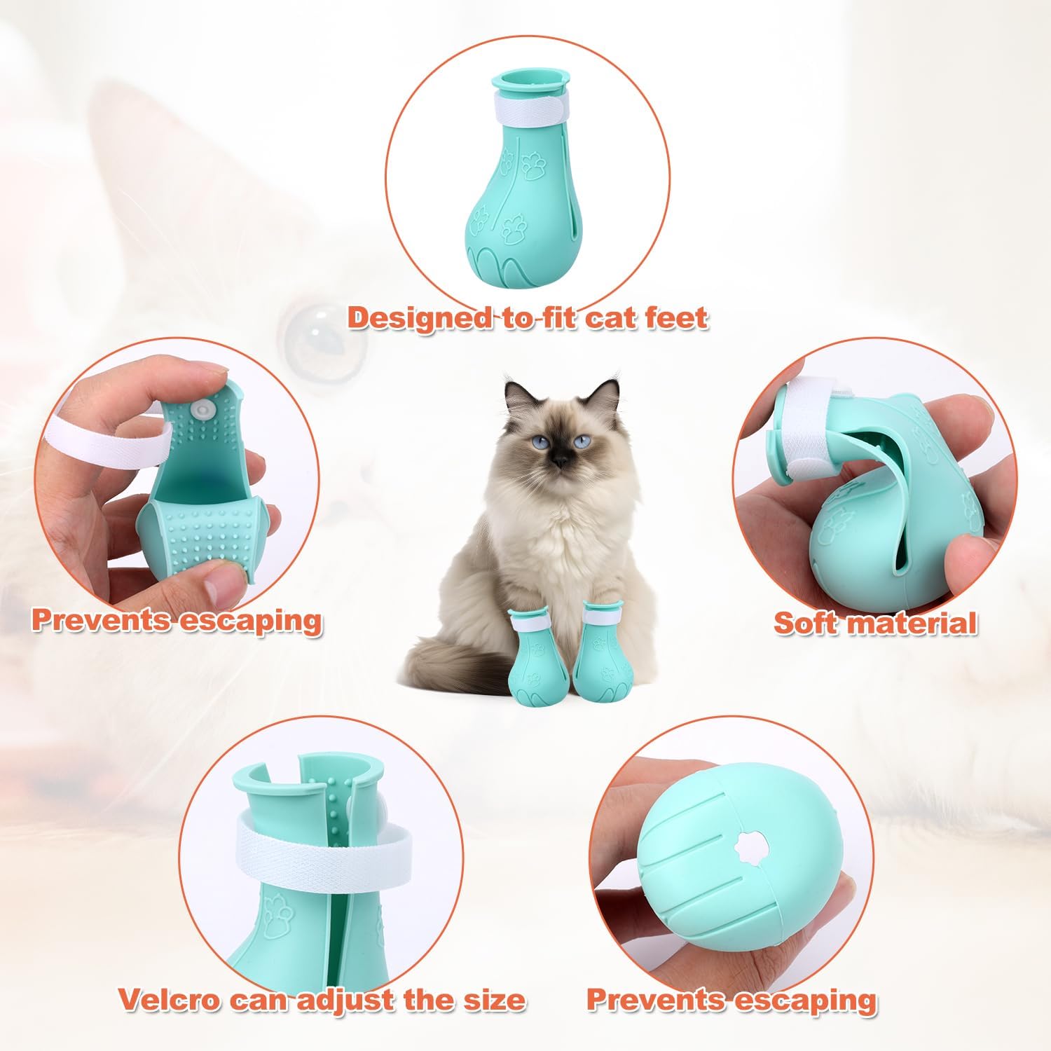 Gosknor anti scratch cat nail shoes in included plastic storage case
