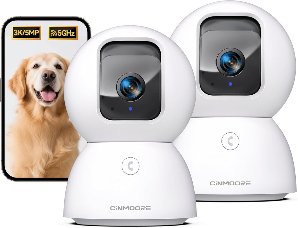 5G Security Camera Indoor, 3K Pet/Dog Camera with Speaker/Phone App, PTZ WiFi Baby Monitor Cameras for Home Security, 0-Glow Night Vision 2-Way Talk, AI Tracking Facial Recognition Time Lapse - Image 10
