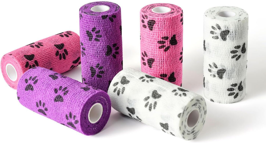 WePet Pet Wrap, Self-Adhesive, Only Sticks to Itself, Non-Woven Tape for Dog Legs, Paws, Wounds, First Aid Cohesive Gauze for Horse, Cat, Bird, Animal, 6 Rolls, 2 Inch, Pawprints A - Image 12