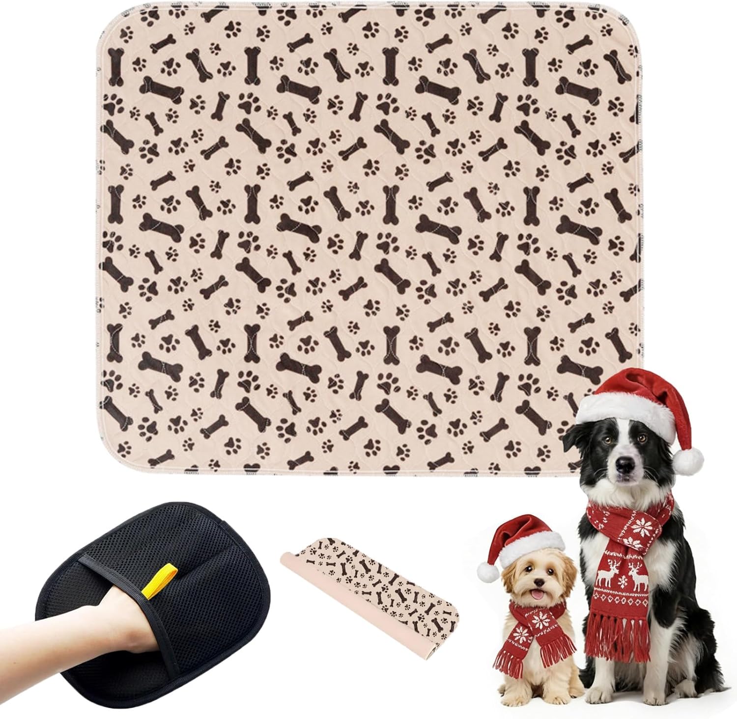 Puppy Pee Pads with Pheromones, Washable Puppy Training Pads for Dogs Reusable Puppy Potty Pads for Dogs and Cats(with Pet Hair Removal Gloves) - Image 13