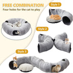 Modular pet tunnel bed zipped into customizable S shape configuration