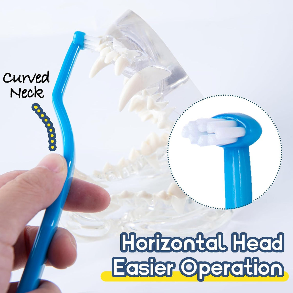 Ergonomic handle design for MoonyMars small dog dental tool
