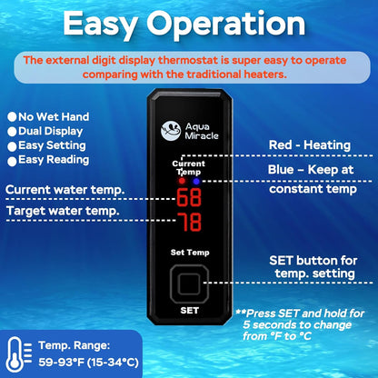 AquaMiracle heater safety sensors and protective glass housing