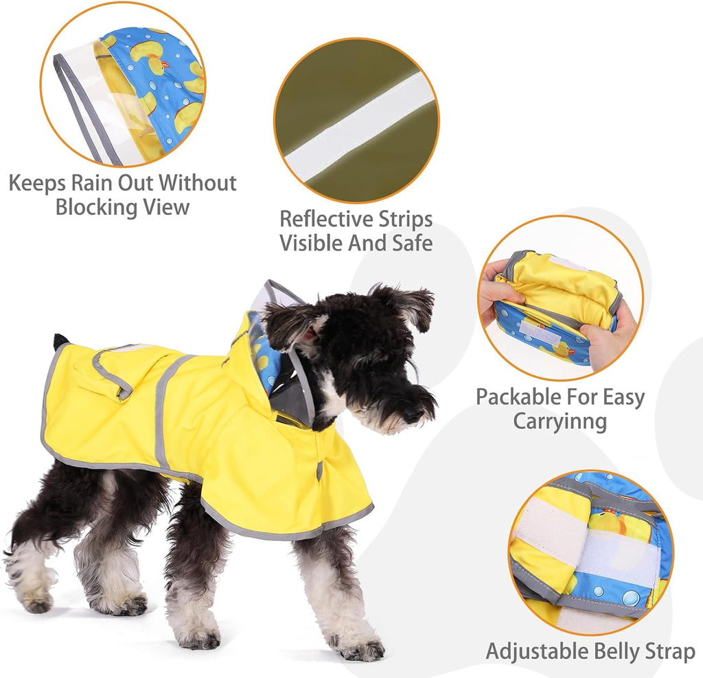 KOOLTAIL adjustable dog raincoat clear hood detail close up
