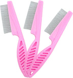 Cionyce dog and cat grooming brush showcasing closely spaced metal bristles.