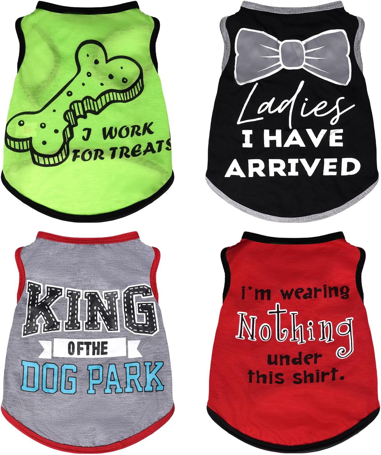 Hoyuwak 4 piece funny dog printed shirts front view