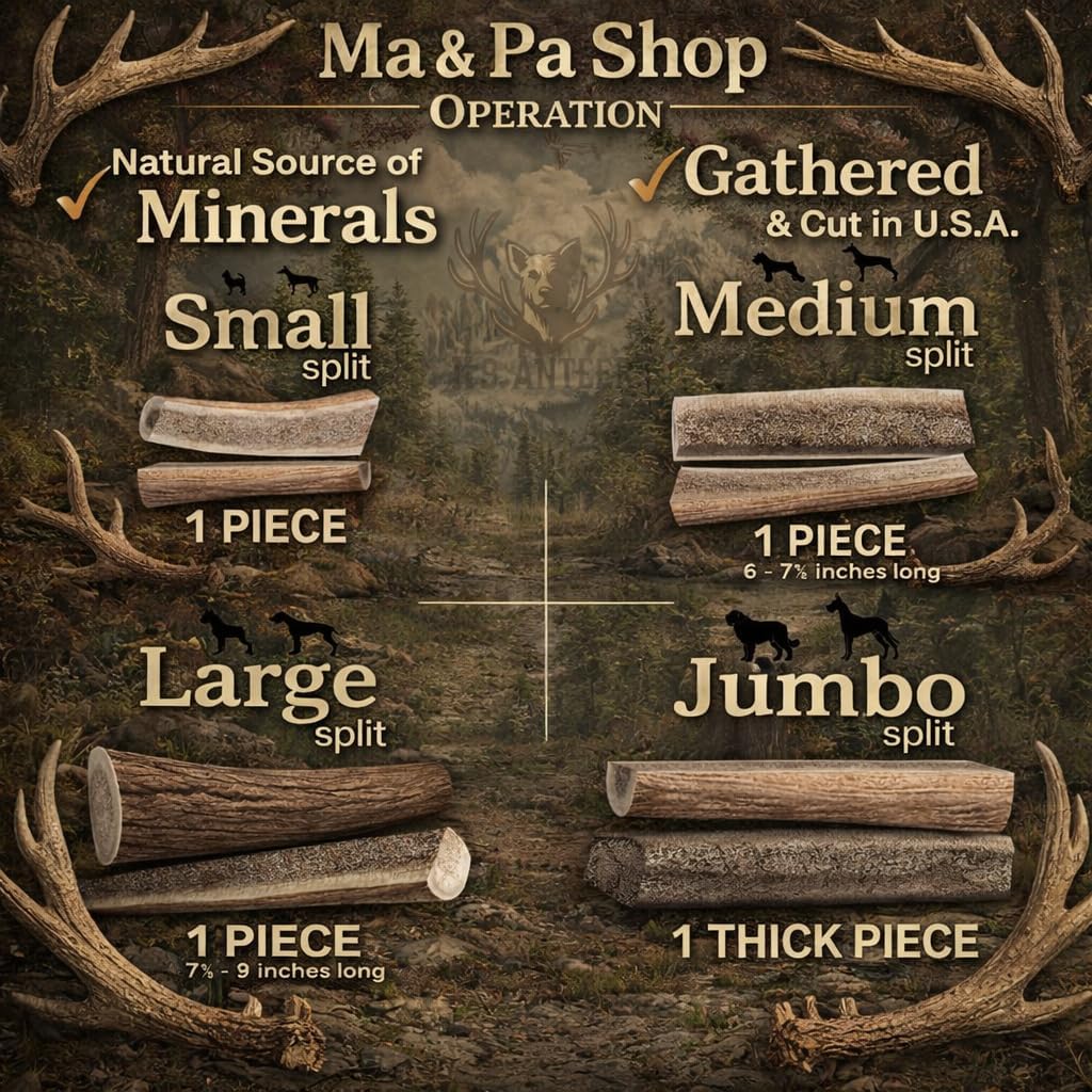 Ethically harvested USA sourced elk antler chew