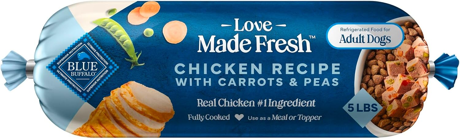 Blue Buffalo Love Made Fresh Natural Adult Dog Food, Refrigerated, Chicken with Carrots and Peas, Fresh Dog Food, Ready-to-Serve, 1-lb Roll - Image 11