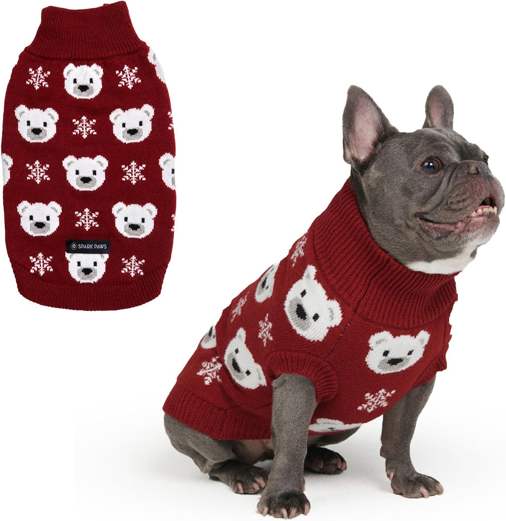 Spark Paws Knit Dog Sweater - Ultra Soft Warm Winter Dog Sweater for Small, Medium & Large Dogs - Stretch Fit Pet Sweater for French Bulldog, Pitbull, Girl & Boy Dogs Jacket, (Pine Green, M) - Image 9