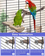 Bissap 5PCS Large Bird Perch Stand, Natural Wood Pole Standing Paw Grinding Fork Parrot Cage Branch with Rope for Macaw African Grey Amazon Pet Medium Large Birds Cage Accessories - Image 5