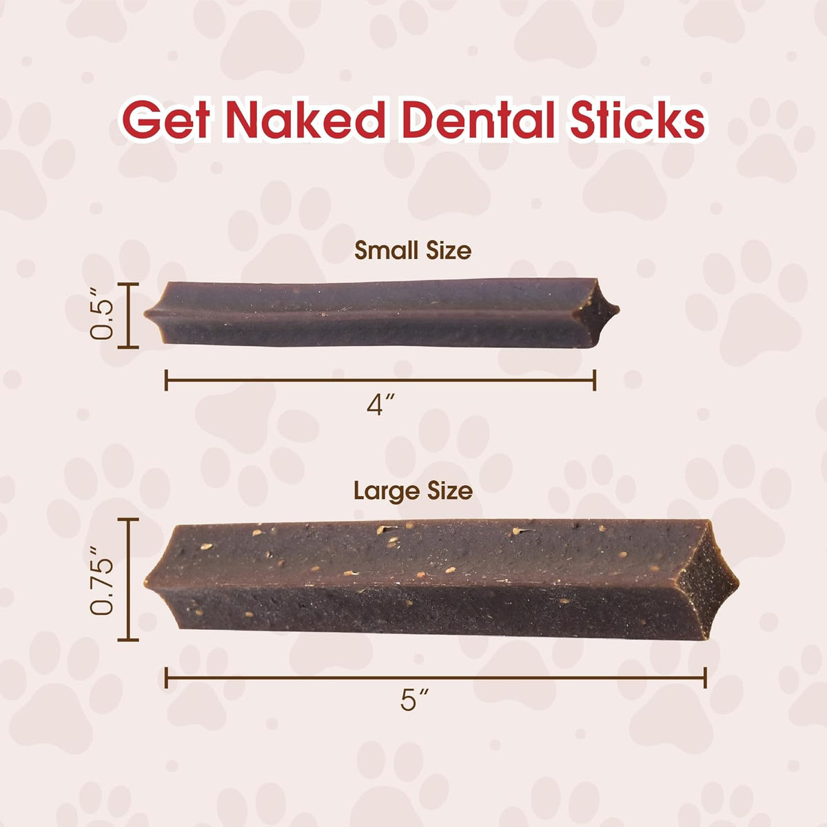 Get Naked small breed dog dental chews showing unique plaque removing texture