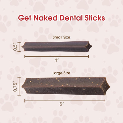 Get Naked small breed dog dental chews showing unique plaque removing texture