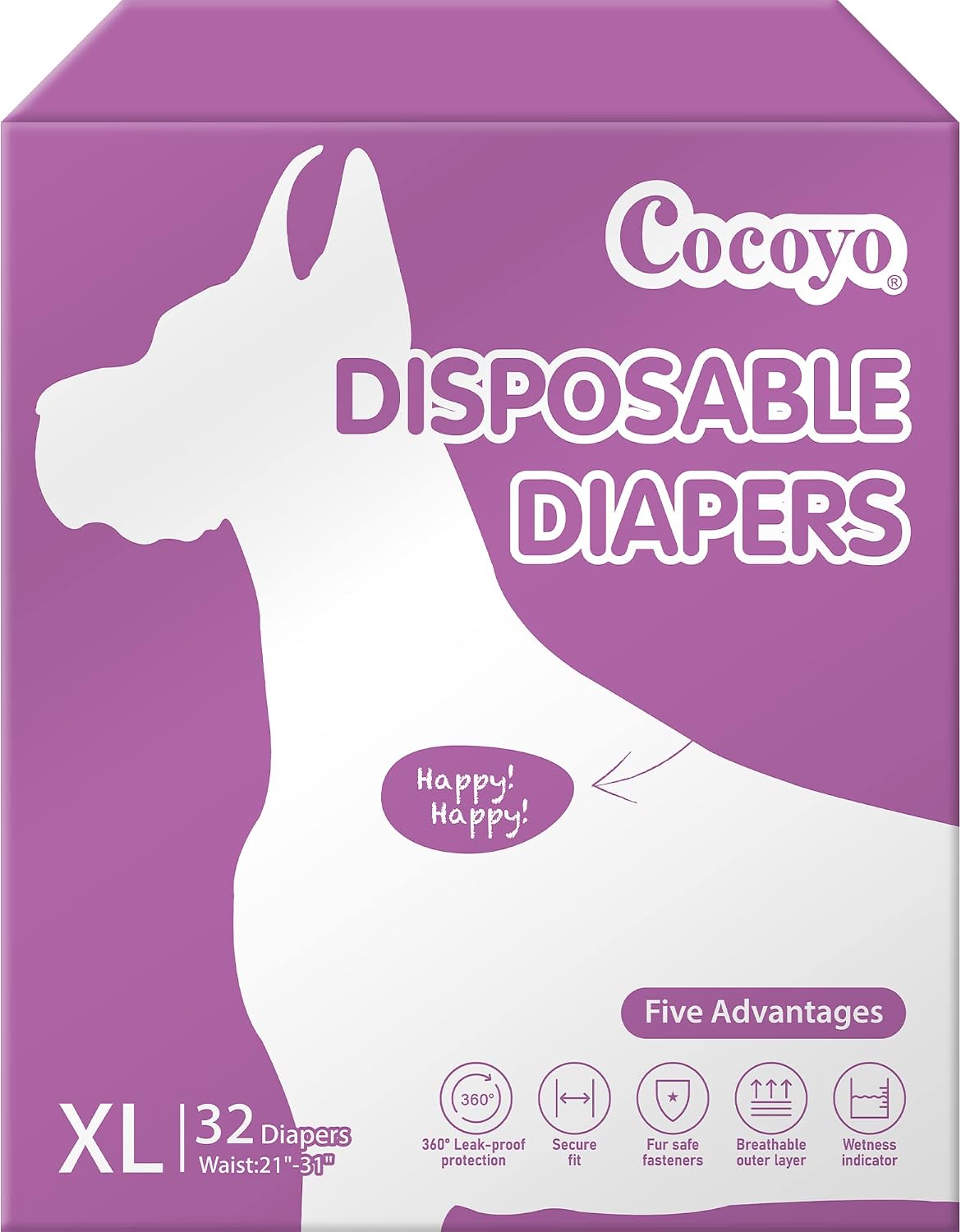 COCOYO Disposable Female Dog Diapers Small Size, 75 Count, Super Absorbent, Breathable, Wetness Indicator - Image 11