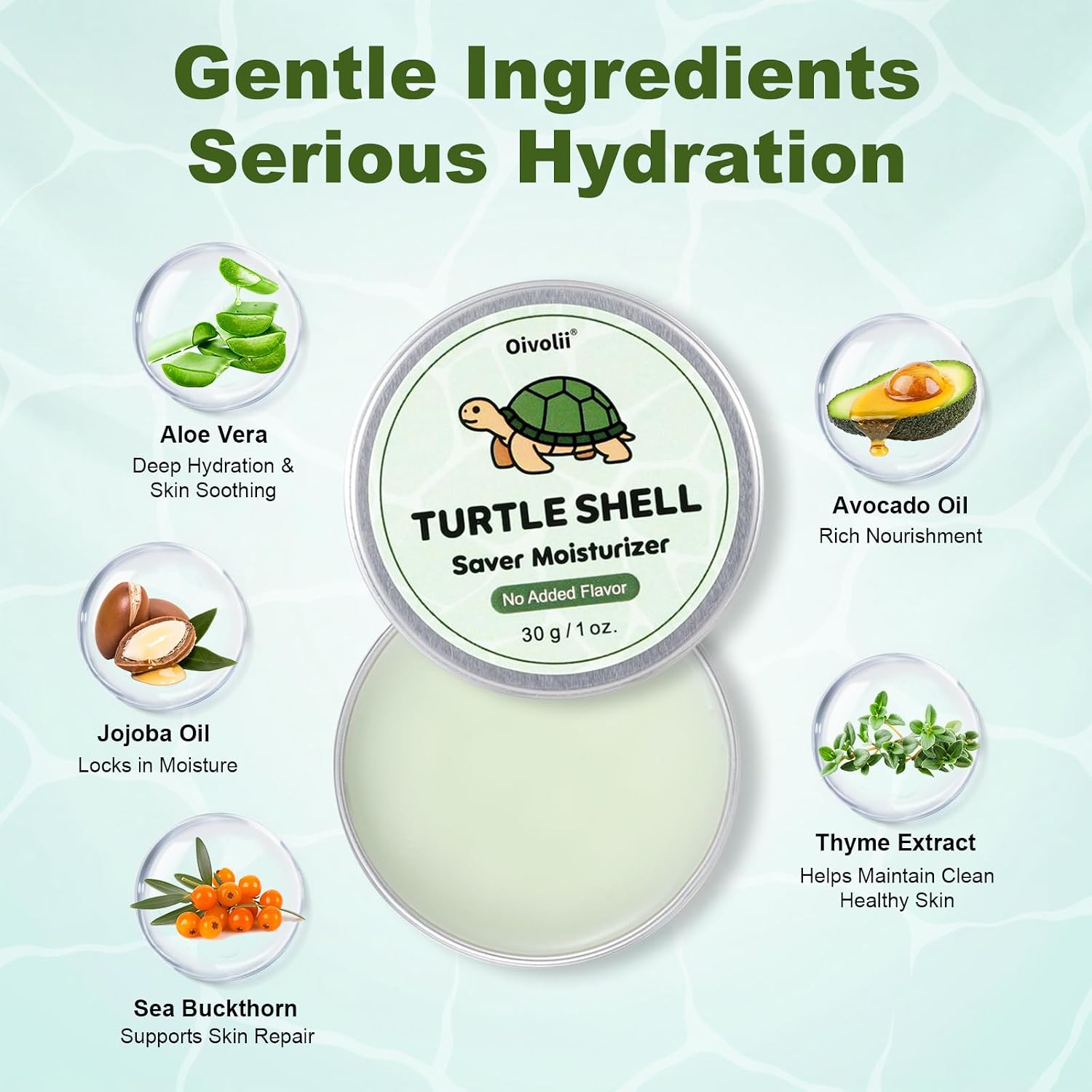 Top view of Oivolii branded reptile shell saver balm