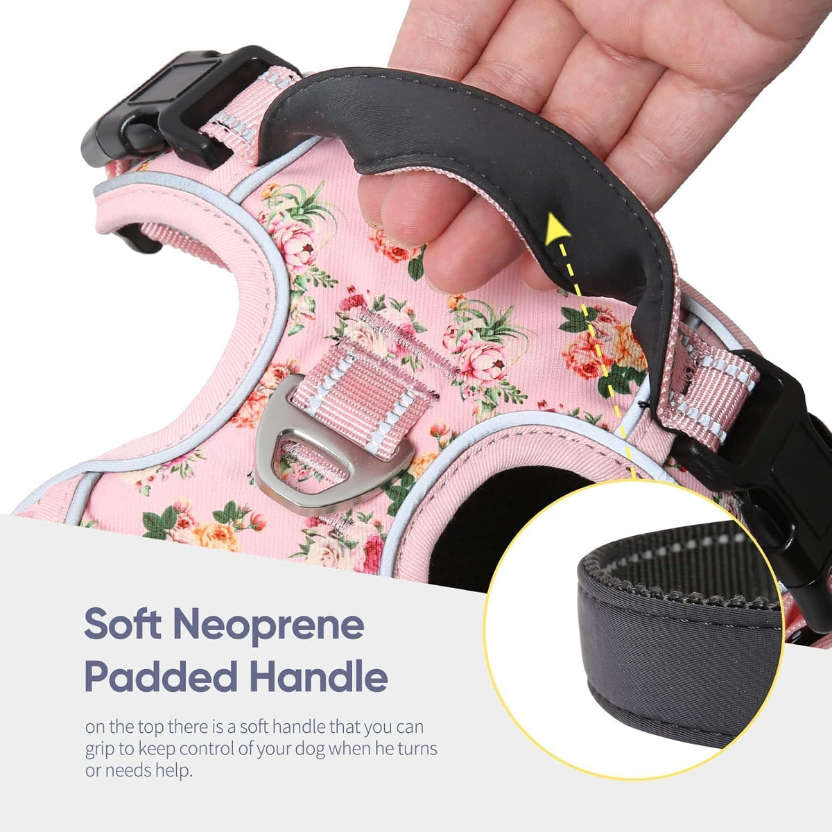 Safe outdoor training dog vest with four adjustable straps for medium dogs